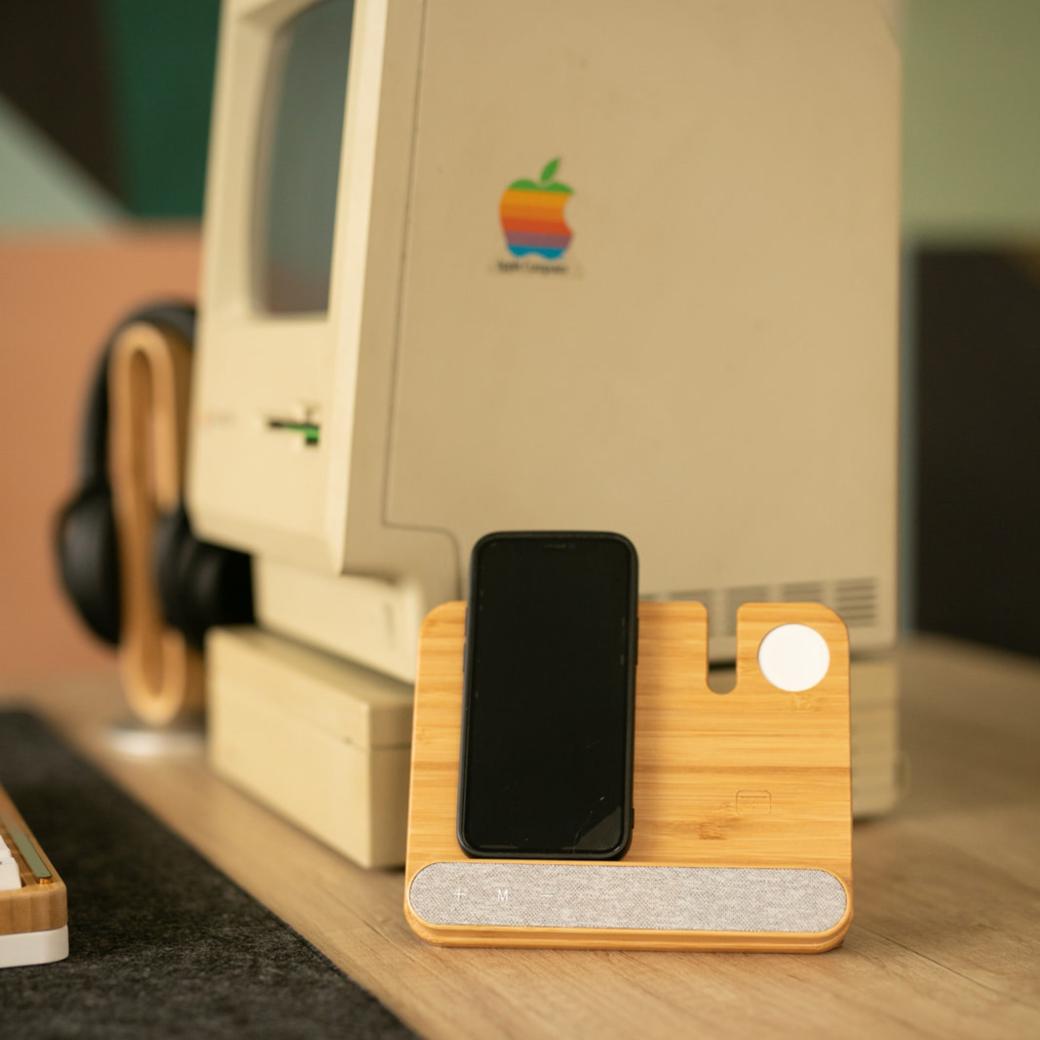 Chargeur 3 en 1 en bois - version Apple watch
