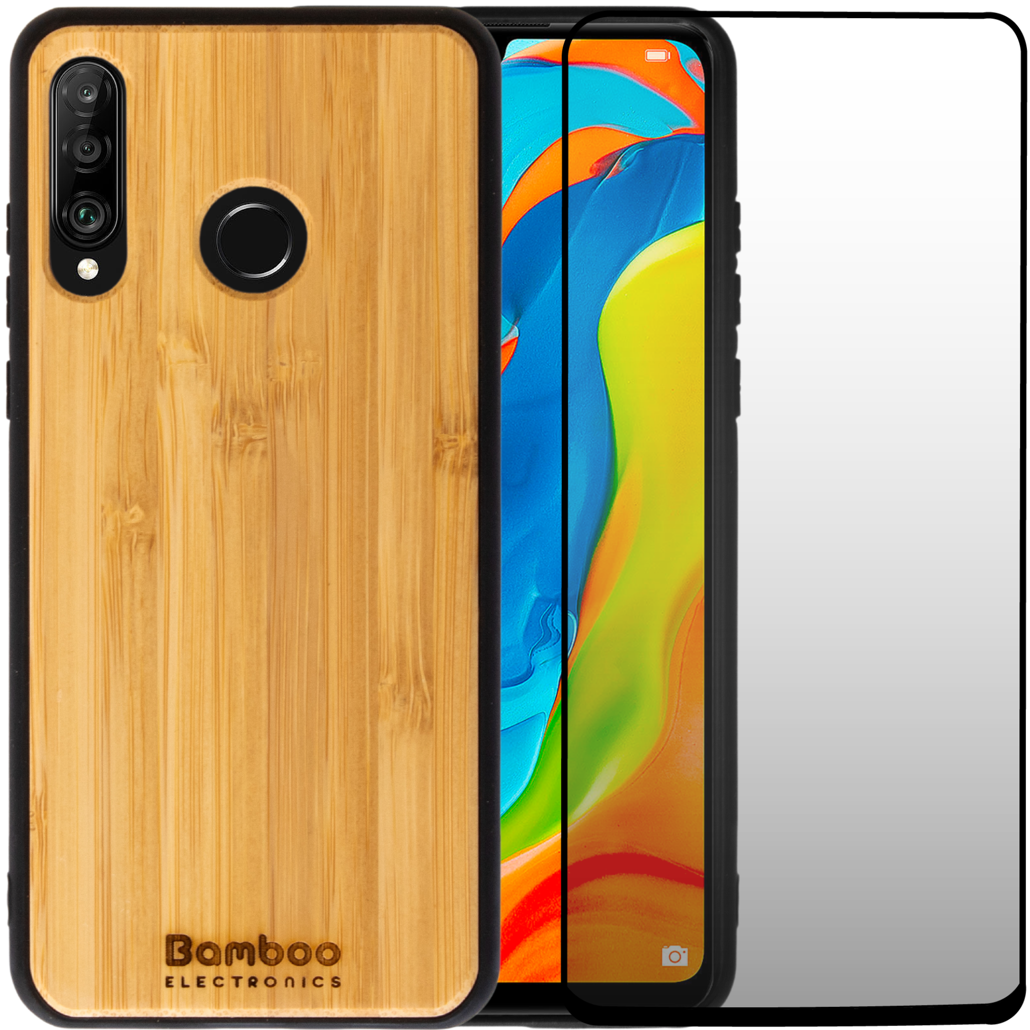 Coque Huawei P30 Lite en bois + Écran de protection