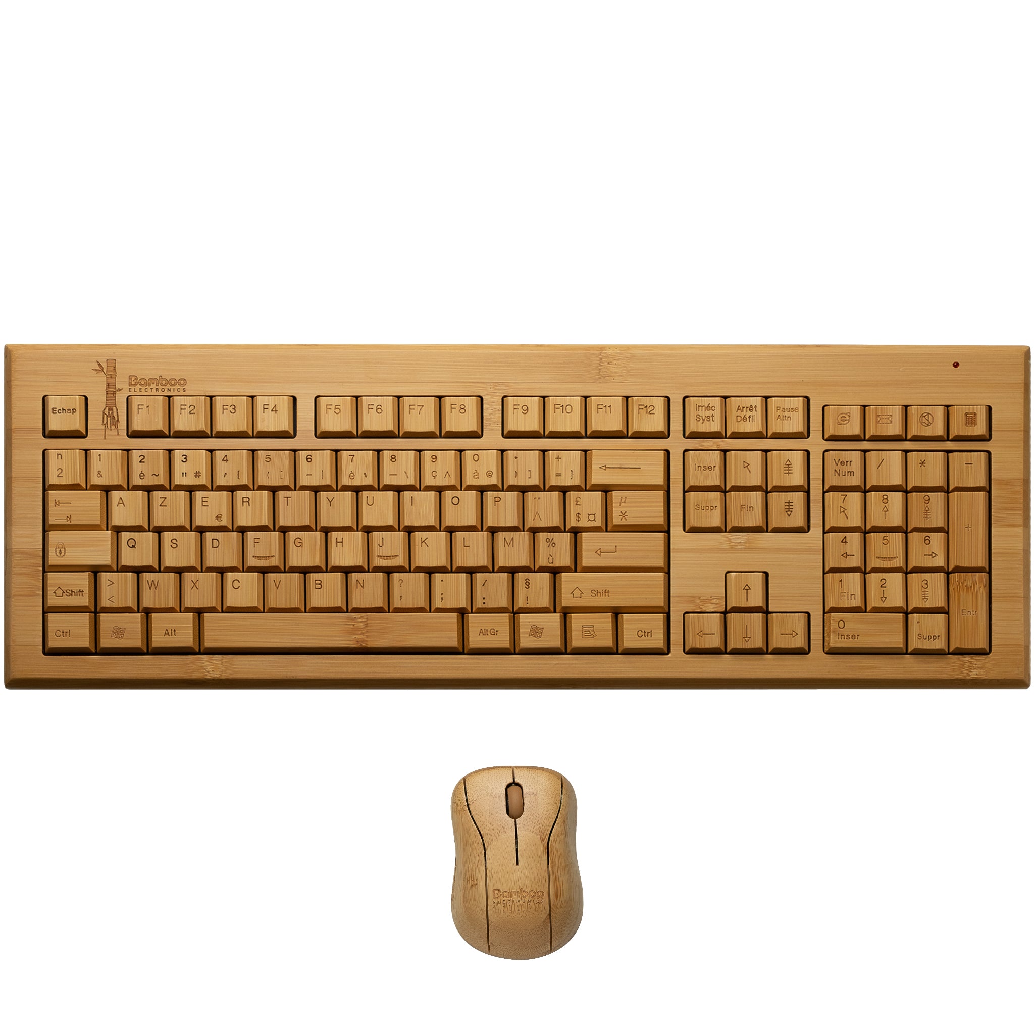 Clavier en bois et souris sans fil (Reconditionné)
