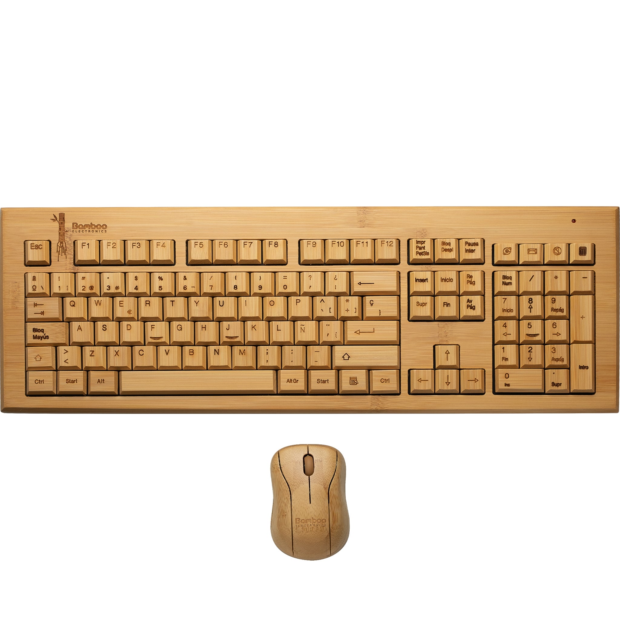 Clavier en bois et souris sans fil (Reconditionné)