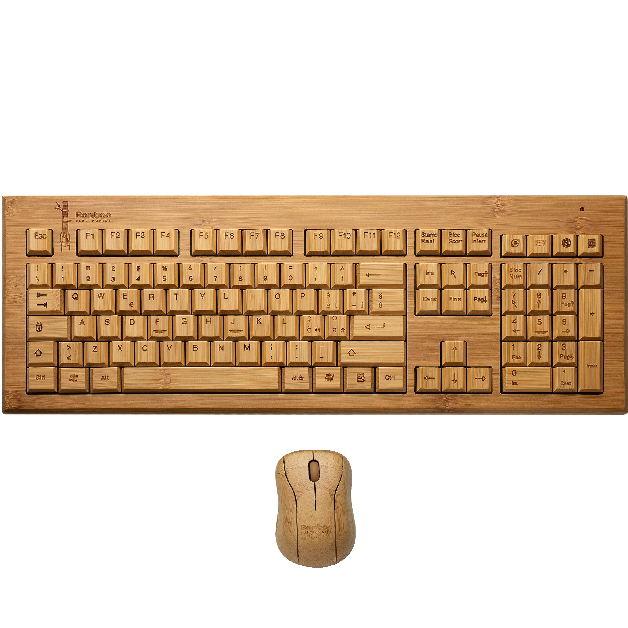 Clavier en bois et souris sans fil (Reconditionné)