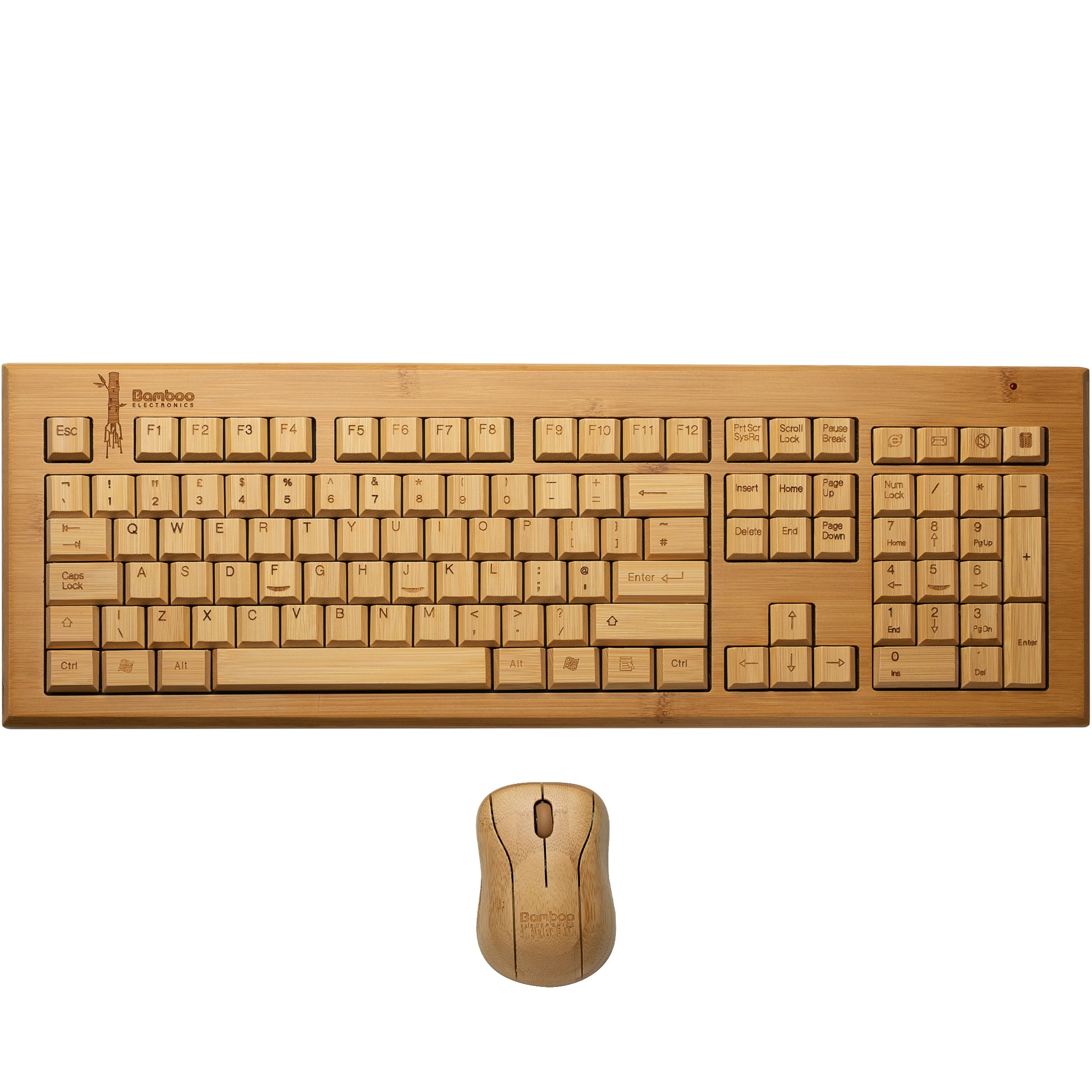 Clavier en bois et souris sans fil (Reconditionné)