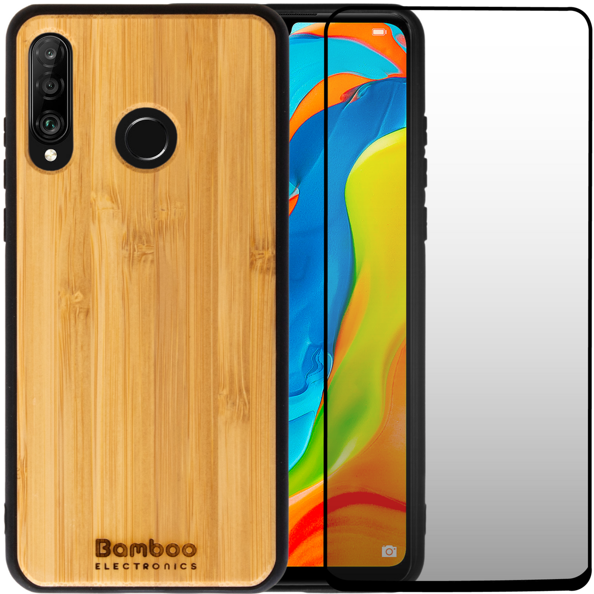 Huawei P30 Wooden Case + Screen Protector