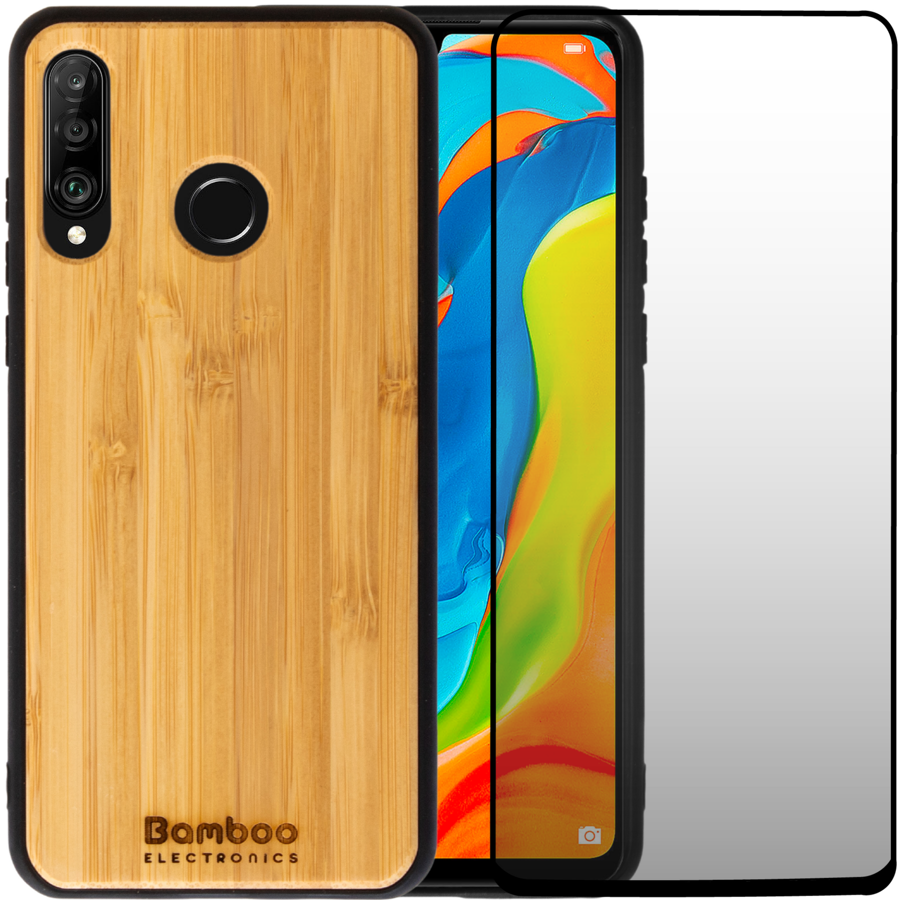 Huawei P30 Wooden Case + Screen Protector