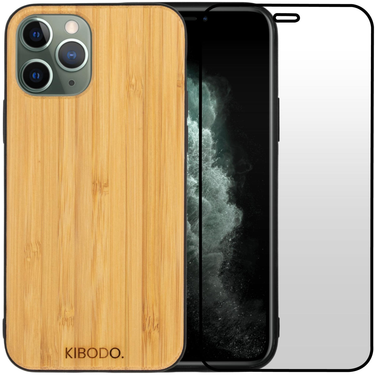 iPhone 11 Pro Max Wooden Case + Screen Protector