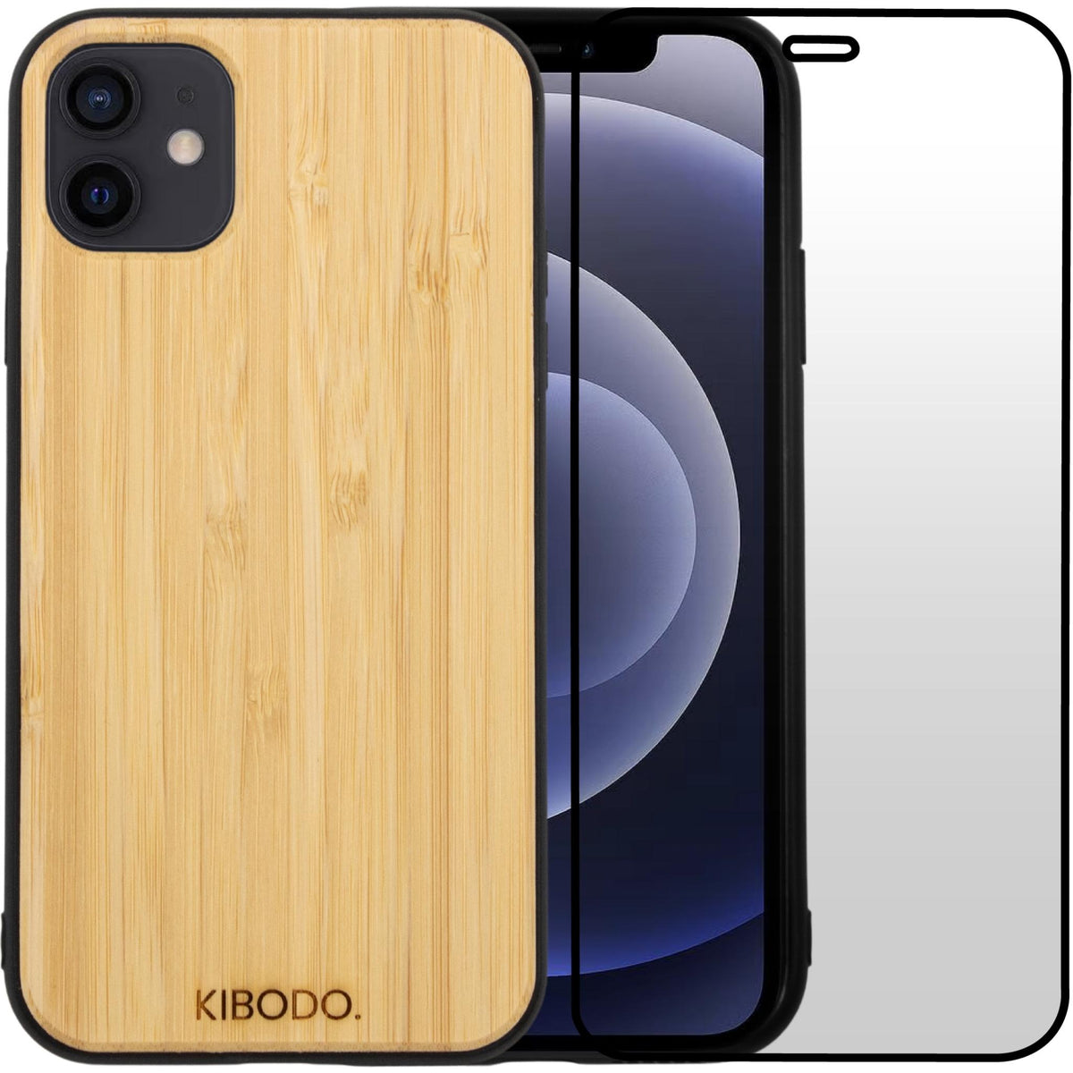 Coque iPhone 12/12 Pro en bois + Écran de protection