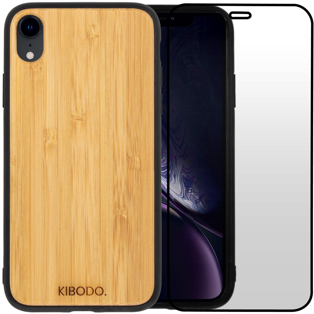 Holz-Iphone-XR-Hülle + Schutzbildschirm