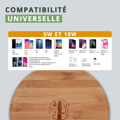 Bamboo Pad - Wireless Charger QI 10W