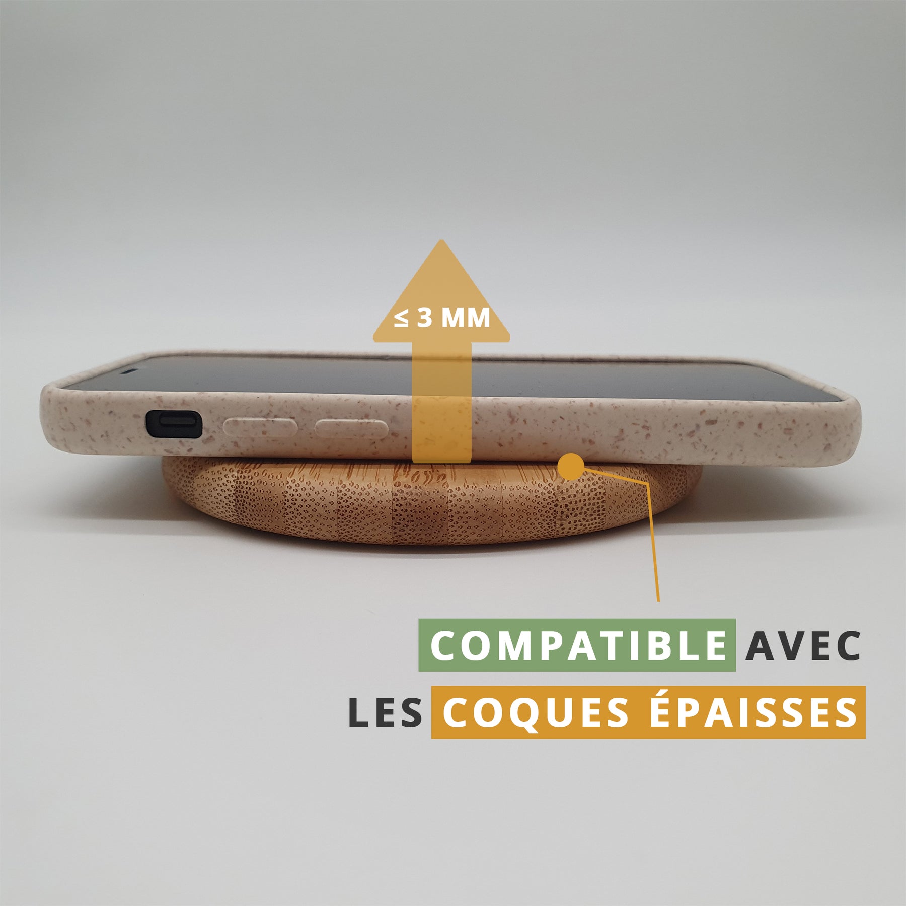 Chargeur à induction en bois