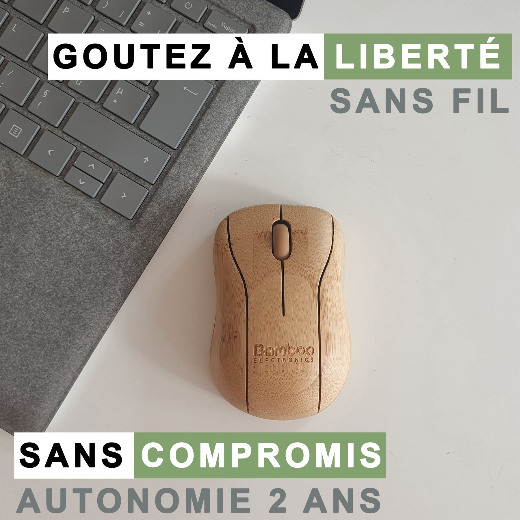 Souris en bois sans fil