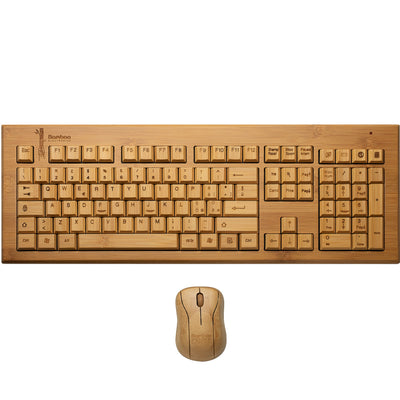 Clavier en bois et souris sans fil (Reconditionné)